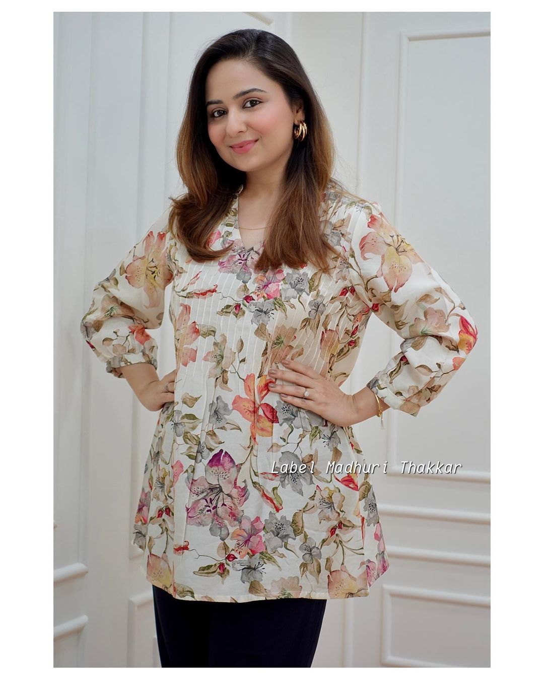 Floral Pure Muslin Designer and Party Wear Tunics